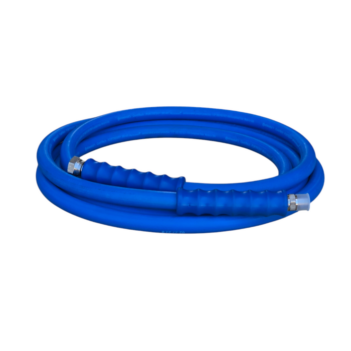 5MTR X 1/2IN FORTRESS BLUE FDA HOT WASHDOWN - 1/2IN 316 S/S CRIMPED BSPP FEMALE SWIVEL / BSPT MALE ENDS - BEND RESTRICTORS