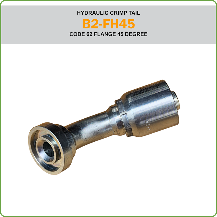 B2-FH45 - CODE 62 FLANGE 45DEG (ONE PIECE BRAID HOSETAILS)