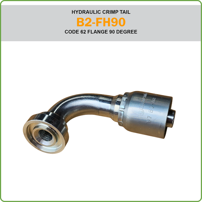 B2-FH90 - CODE 62 FLANGE 90DEG (ONE PIECE BRAID HOSETAILS)