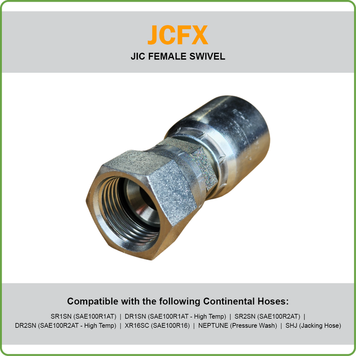 B2-JCFX - JIC FEMALE SWIVEL HOSETAIL (ONE PIECE BRAID HOSETAILS)