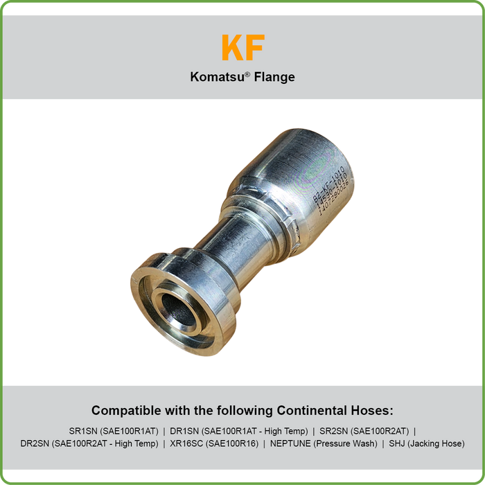 B2-KF - KOMATSU STRAIGHT/45DEG/90DEG FLANGE HOSETAIL (ONE PIECE BRAID HOSETAILS)