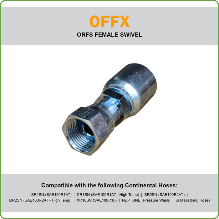 B2-OFFX - ORFS FEMALE SWIVEL HOSETAIL (ONE PIECE BRAID HOSETAILS)