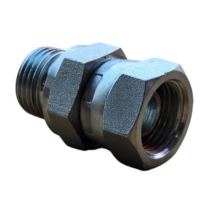 BSPP Male to BSPP Female Swivel Straight Hydraulic Adaptor.