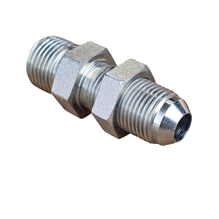 BSP Parallel Male to JIC Male Bulkhead Hydraulic Adaptors