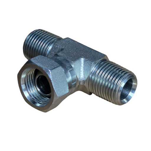 BSP Tapered Male to BSP Tapered Male to BSP Parallel Female Swivel Branch Tee Nipple Hydraulic Adaptors