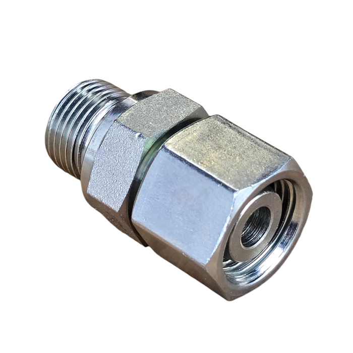 Metric Light Female Swivel to BSP Parallel Male Straight Adaptor.