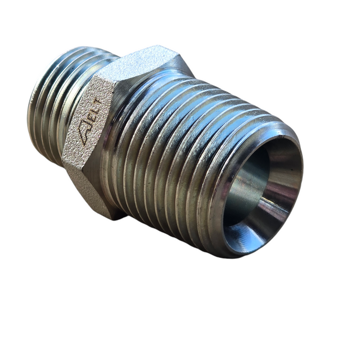 DLM-BTM - METRIC LIGHT MALE X BSPT MALE STRAIGHT NIPPLE (HYDRAULIC ADAPTORS)