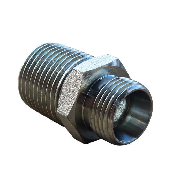 DLM-BTM - METRIC LIGHT MALE X BSPT MALE STRAIGHT NIPPLE (HYDRAULIC ADAPTORS)