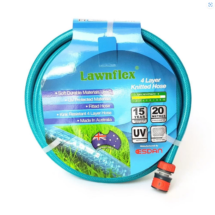 PVC - AQUA BLUE KNITTED GARDEN HOSE (FITTED)