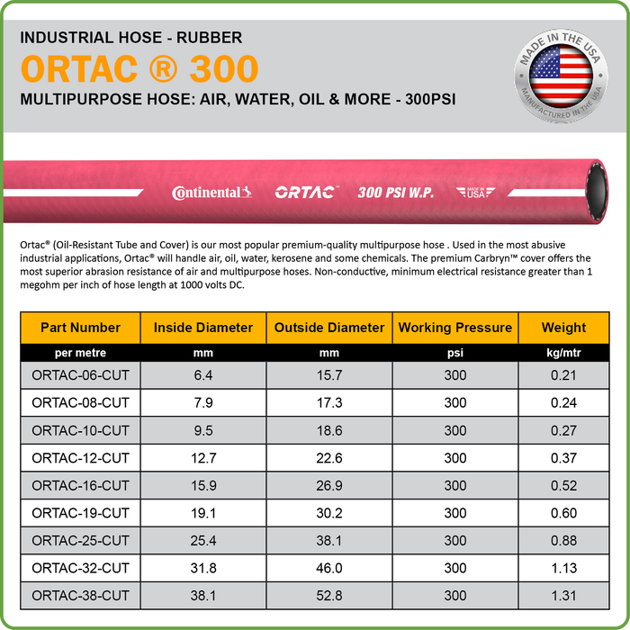 CONTINENTAL ORTAC MULTIPURPOSE RED 300PSI