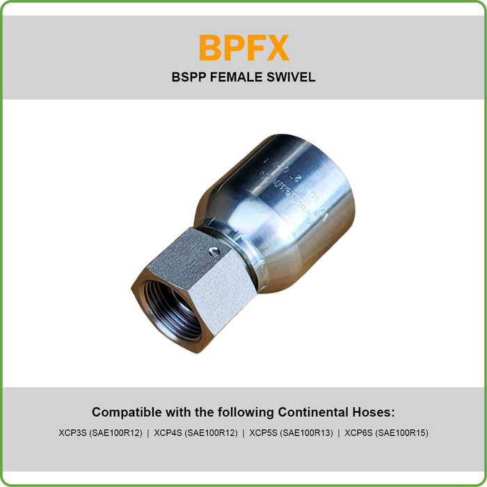 SG-BPFX - BSPP FEMALE SWIVEL HOSETAIL (ONE PIECE SPIRAL HOSETAILS)