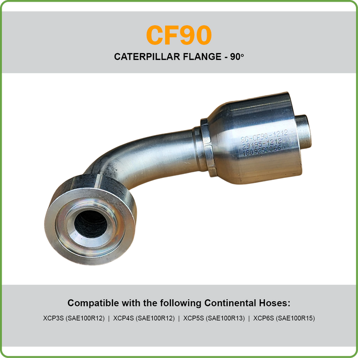 SG-CF90 - CATERPILLAR 90DEG FLANGE HOSETAIL (ONE PIECE SPIRAL HOSETAILS)