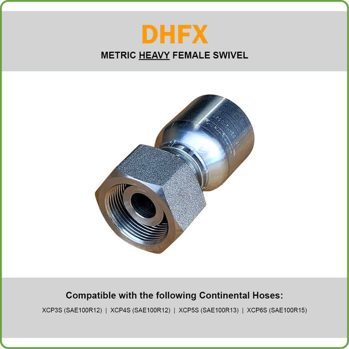 SG-DHFX - METRIC HEAVY FEMALE SWIVEL HOSETAIL (ONE PIECE SPIRAL HOSETAILS)