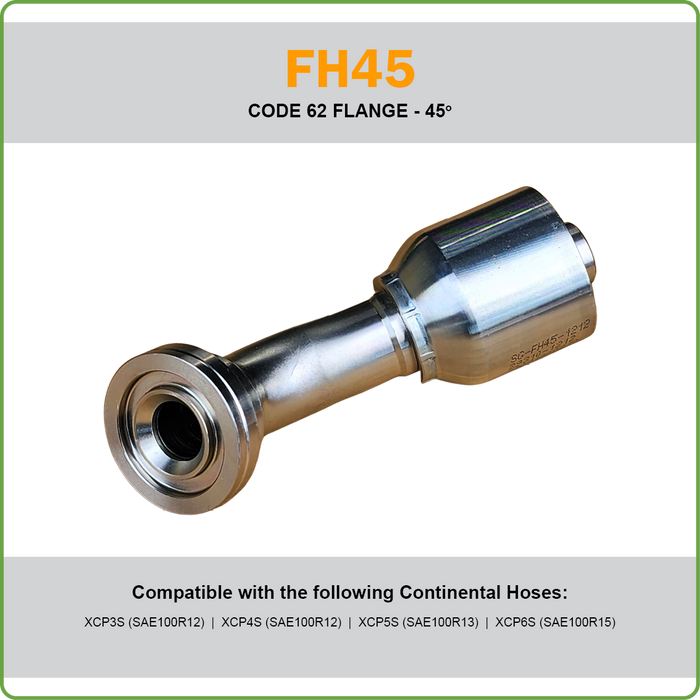 SG-FH45 - CODE 62 45DEG HOSETAIL (ONE PIECE SPIRAL HOSETAILS)