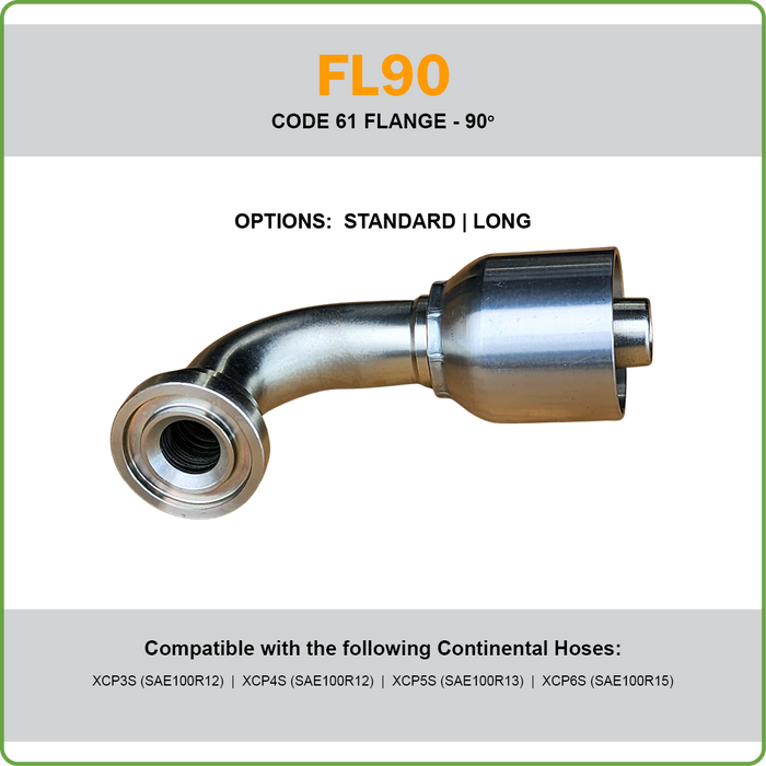 SG-FL90 - CODE 61 90DEG HOSETAIL (ONE PIECE SPIRAL HOSETAILS)