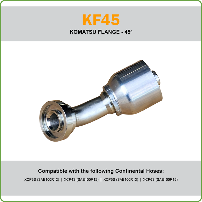 SG-KF - KOMATSU STRAIGHT/45DEG/90DEG FLANGE HOSETAIL (ONE PIECE SPIRAL HOSETAILS)