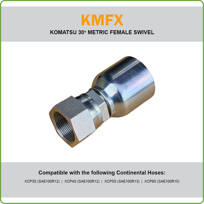 SG-KMFX - KOMATSU METRIC FEMALE SWIVEL HOSETAIL (ONE PIECE SPIRAL HOSETAILS)