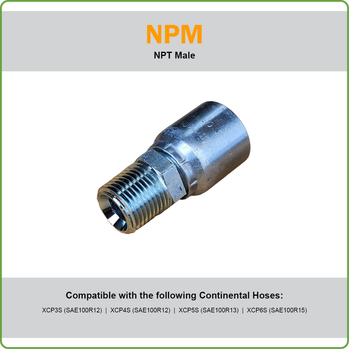 SG-NPM - NPT MALE HOSETAIL (ONE PIECE SPIRAL HOSETAILS)