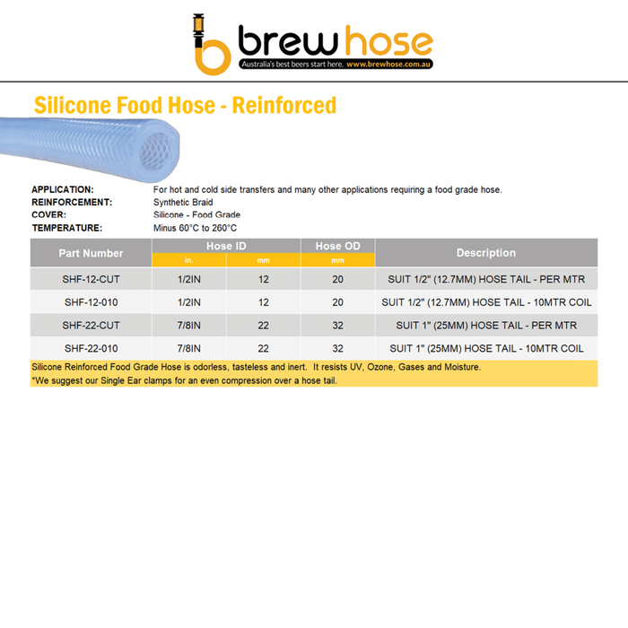 SILICON HOSE REINFORCED FOOD GRADE