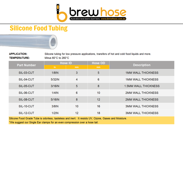 SILICON TUBING FOOD GRADE