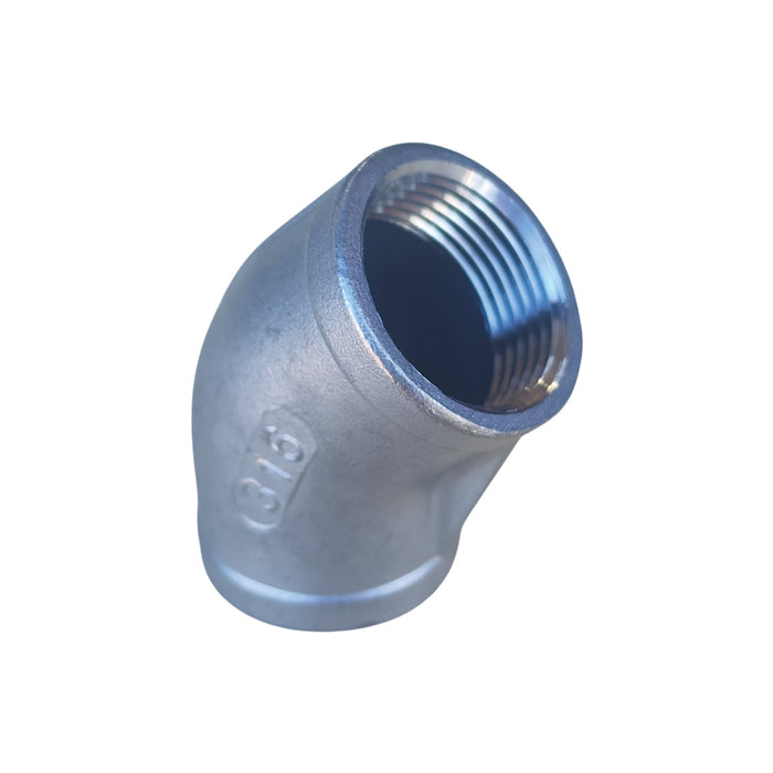 316 STAINLESS STEEL F/F 45DEG ELBOW BSP